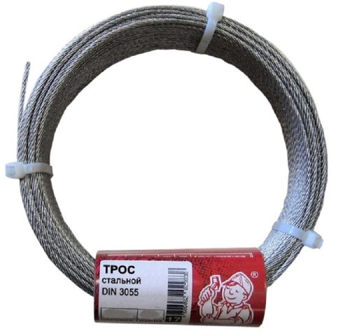 Трос стальной Стройбат DIN 3055 6мм (10м) картинка